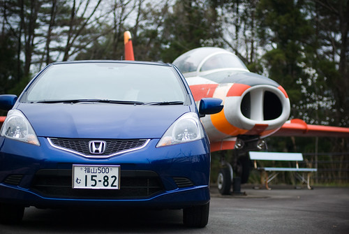 Honda Fit with Jet plane