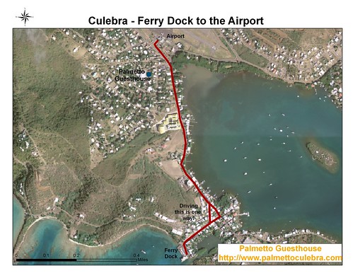 Map Of Puerto Rico Airports. Culebra Aerial Map Ferry Dock