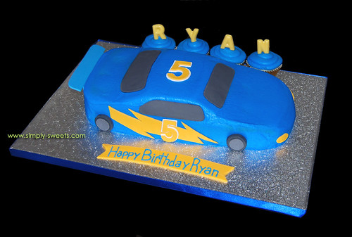Blue Race Car Cake 5th Birthday