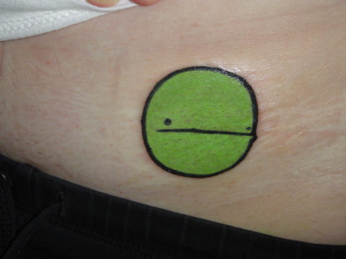 Sometimes people get tattoos of my drawings! This person got pea tattoo!