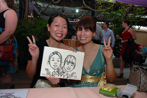 Caricature live sketching for Mark and Ivy's wedding solemization - 6