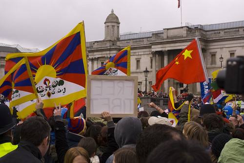Tibetan Flags Much In Evidence