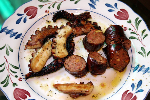 Grilled Octopus and sausages