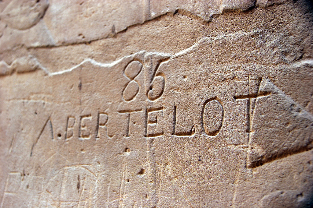 : Old graffiti at Luxor Temple
