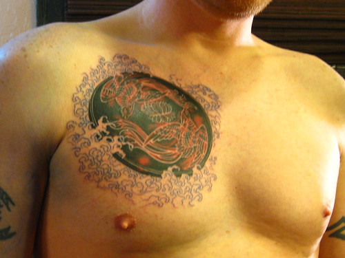 Breast tattoos for man