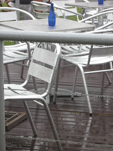 Chairs in the rain