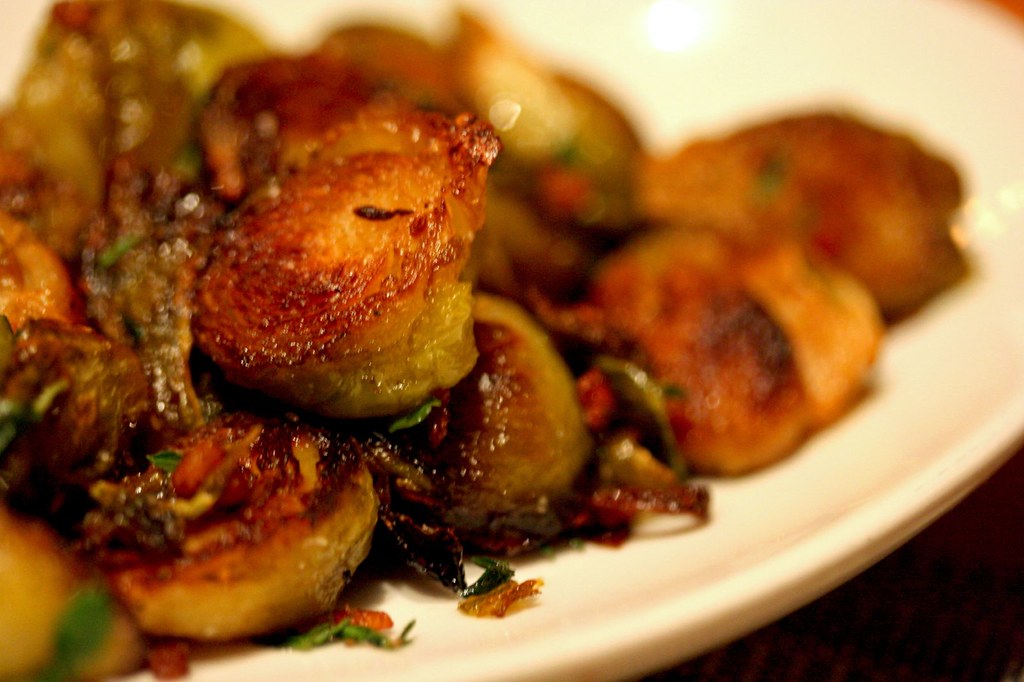 Close up of Roasted Brussels Sprouts...