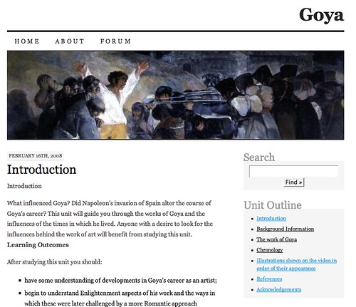 Image of th Goya Course in a WordPress Blog