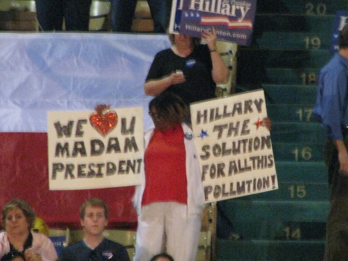 At the Hillary Clinton rally at Fair Park Coliseum