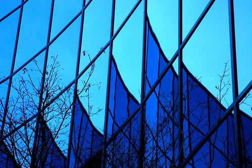 Parabolic Window and Reflection, Bellevue, Washington, USA
