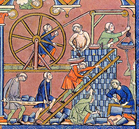Construction of the Tower of Babel in the Maciejowski Bible