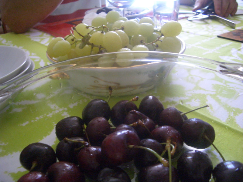 Cherries and grapes