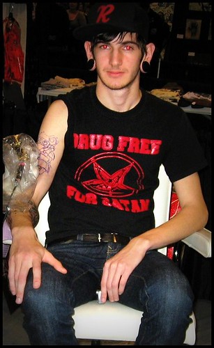  Getting an Arm Tattoo - "Drug Free - For Satan!