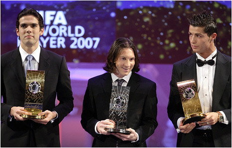 Ronaldo, Kaka, Messi, FIFA World Best Player 2007