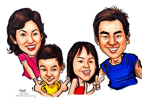 family caricatures in colour 090108
