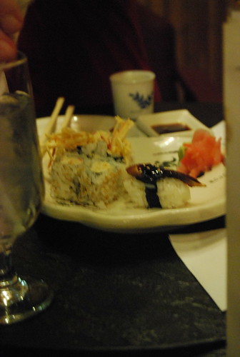 Sushi befores, blurry from across the table