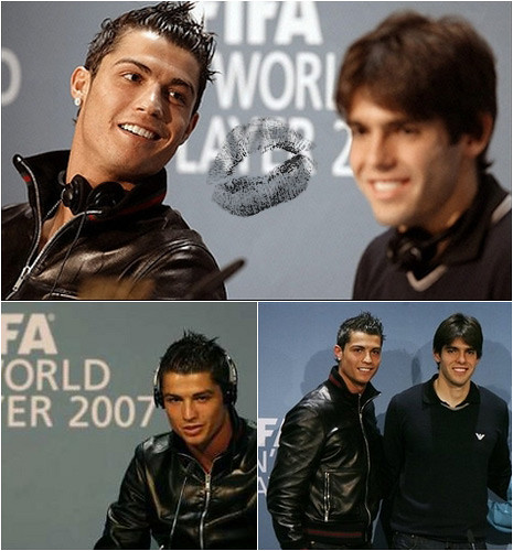Cristiano Ronaldo and Kaka on pers conference