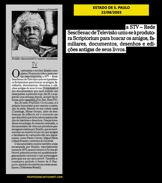 "TV" - Estado de São Paulo - 22/08/2003