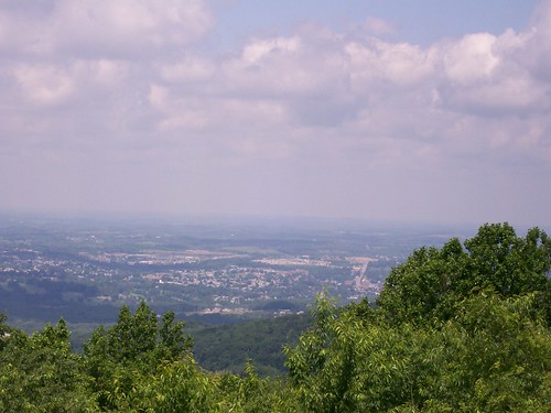 The view from the scenic overlook, gazing down onto Uniontown