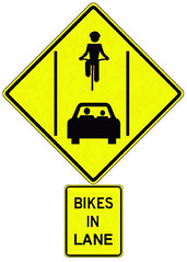 Santa Cruz council approves "Bikes In Lane" sign for Mission Street