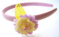 Purple and Yellow Vintage Flowers Headband