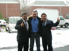 Los tres amigos en la nieve