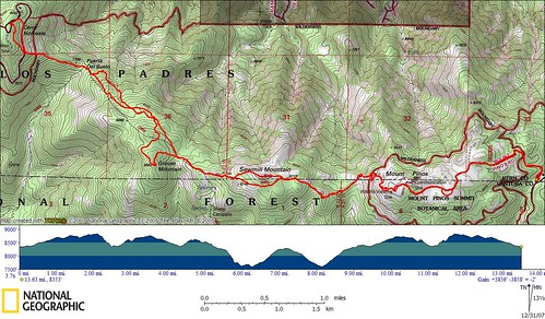 Ridge Traverse Topo Map