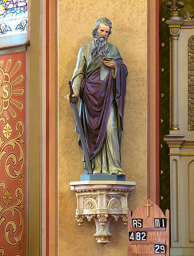 Saint Peter Roman Catholic Church, in Saint Charles, Missouri, USA - statue of Saint Paul