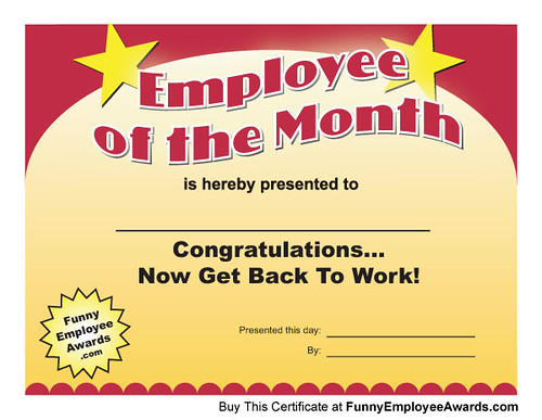 funny employee awards. Funny Employee of the Month.