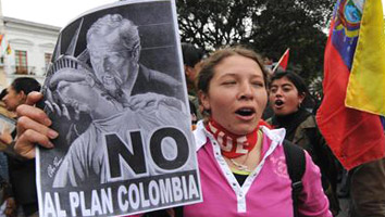 Marcha contra el paramilitarismo en Ecuador