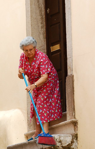 Sweeping the stairs