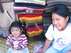 Cute children in Otavalo Market
