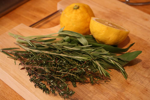Lemon and herbs
