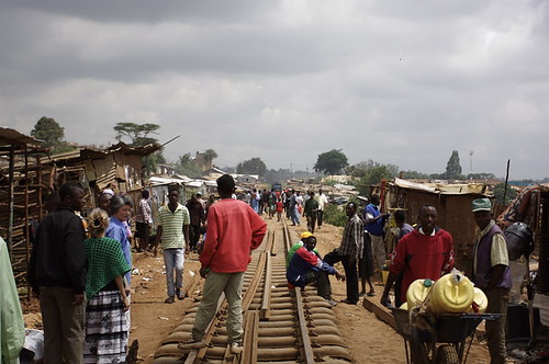 Train track in Kibera