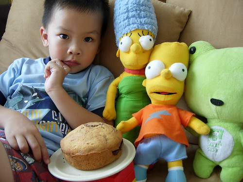 The Simpsons, cake and boy