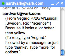 answer from Aardvark user