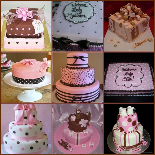baby shower cakes ideas. Ideas for pink and brown aby