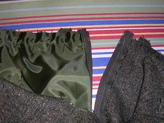 green wool suit details
