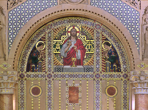 Saints Teresa and Bridget Roman Catholic Church, in Saint Louis, Missouri, USA - altar mosaic