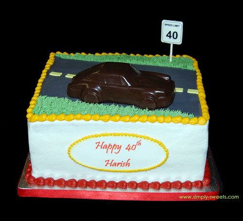 Sports Car 40th bday cake