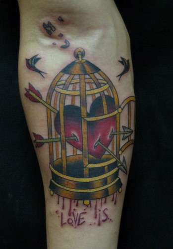 birdcage tattoo. ird cage. zack spurlock
