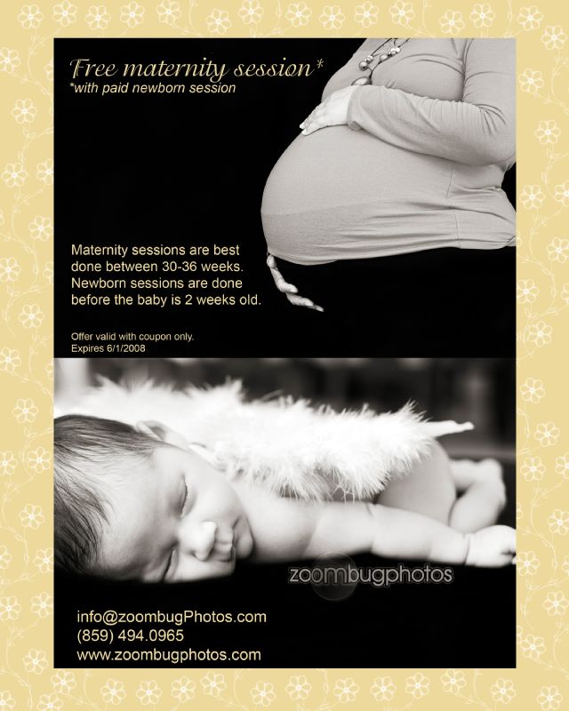 free maternity session with paid newborn session