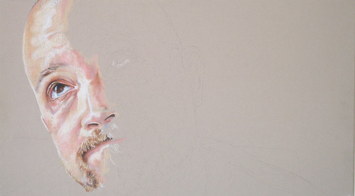 In progress scan of an as-yet untitled colored pencil drawing.