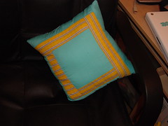 front of pillow