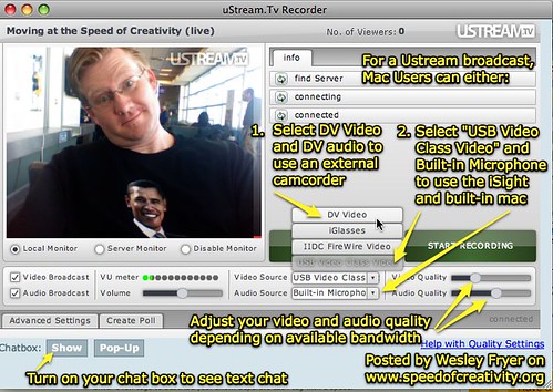 uStream.Tv Video, Audio and Quality Settings