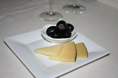 Manchengo Cheese and Black Grapes