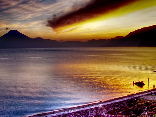 Sunset over Lake Atitlan