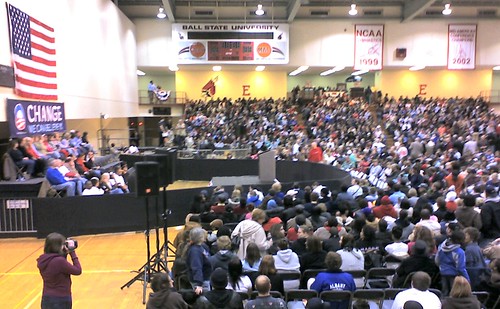 Obama at Ball State: In Our Seats In the Gym