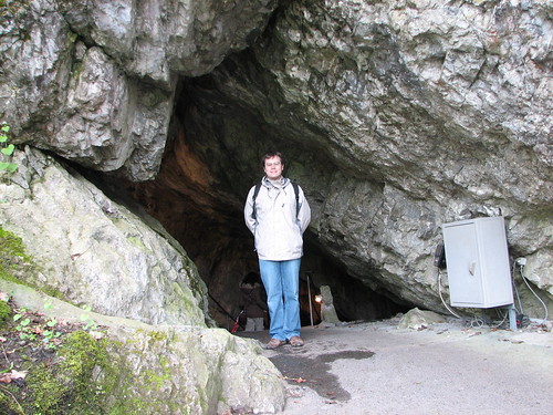 Arthur at the cave entrance