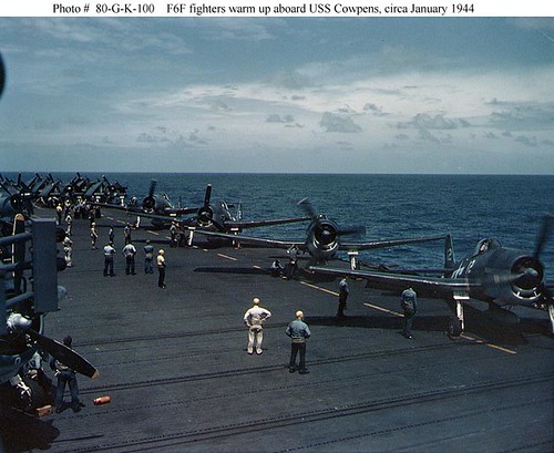 Warbird picture - F6F Hellcats on carrier - USS Cowpens (CVL-25)